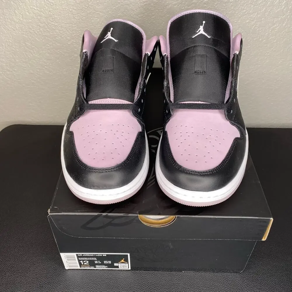 Jordan 1 Low SE Black/ Iced Lilac-White DV1309-051 Size 12